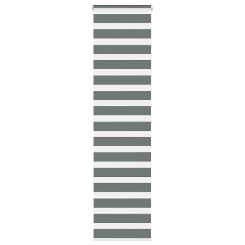 vidaXL Estor cebra gris oscuro 60x200cm tejido ancho 55,9 cm poliéster