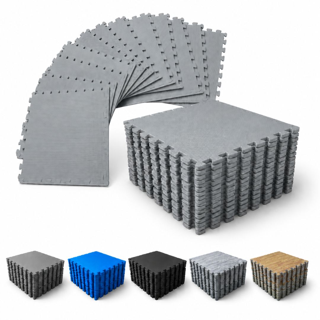 JOWY Pack Esterilla Protector de Suelo Multifuncional 60 x 60 x1 cm– Tatami Puzzle para Gimnasio, Fitness y Uso Doméstico – Alfombra de Espuma Suave de Máxima Protección para Cualquier Superficie