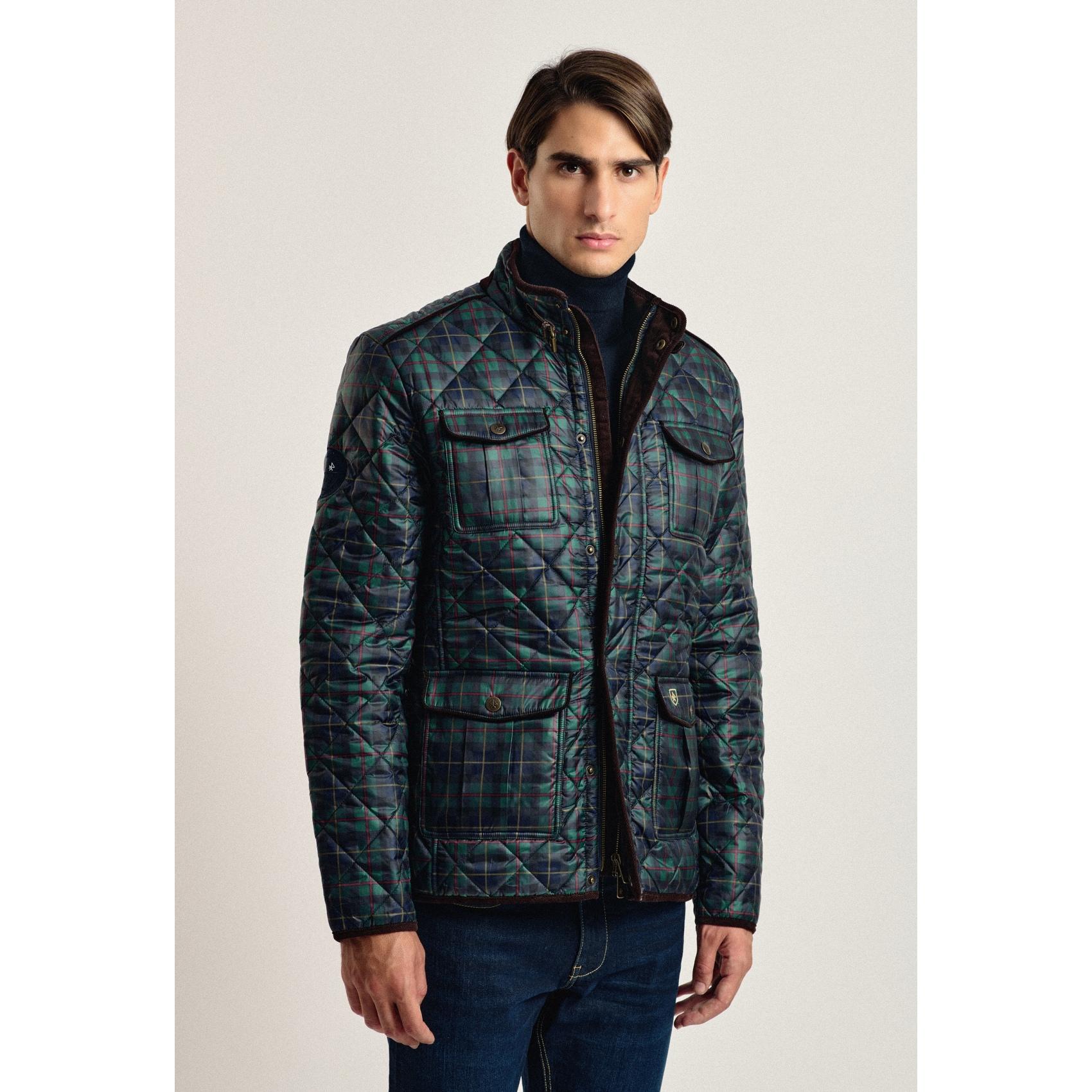 Chaqueta Husky Valecuatro clásica tartán azul marino