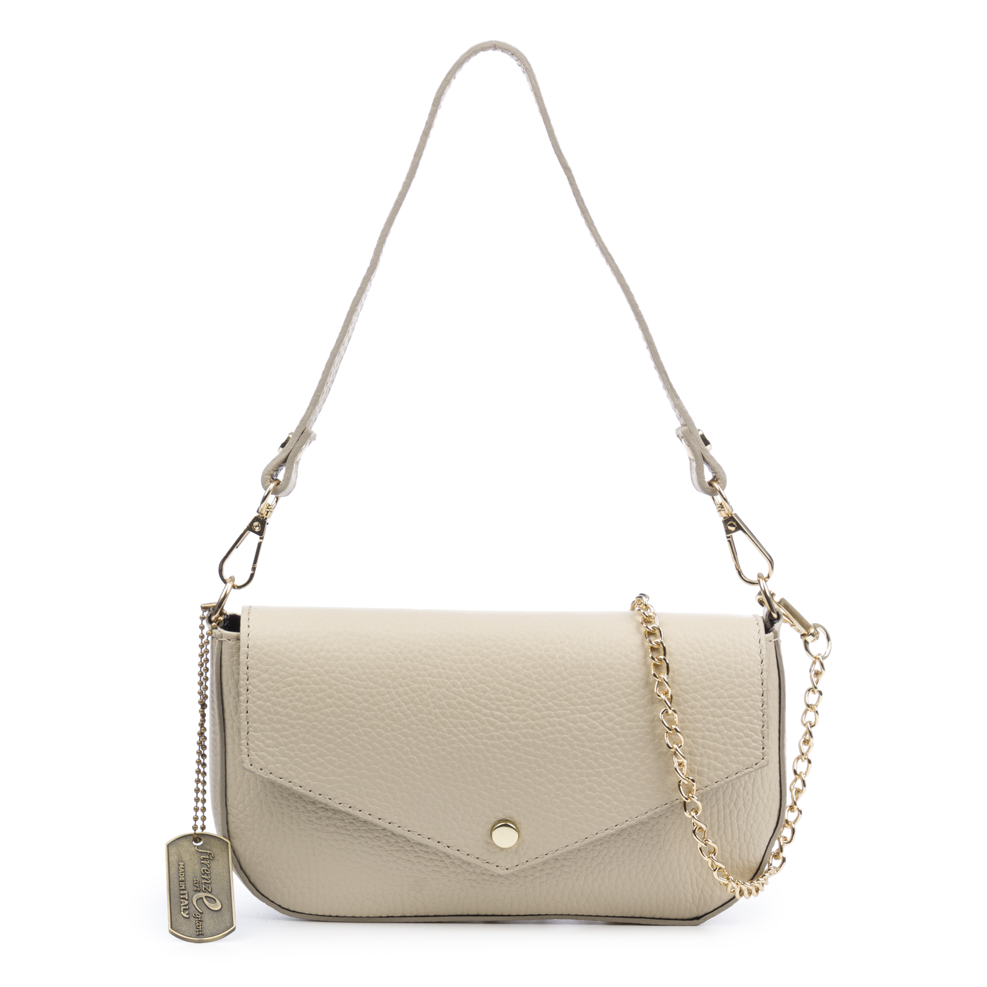 FIRENZE ARTEGIANI Bellizzi Bolso de hombro Mujer. Piel auténtica Dollaro Fabricado en Italia 22x5,5x12 Cm.