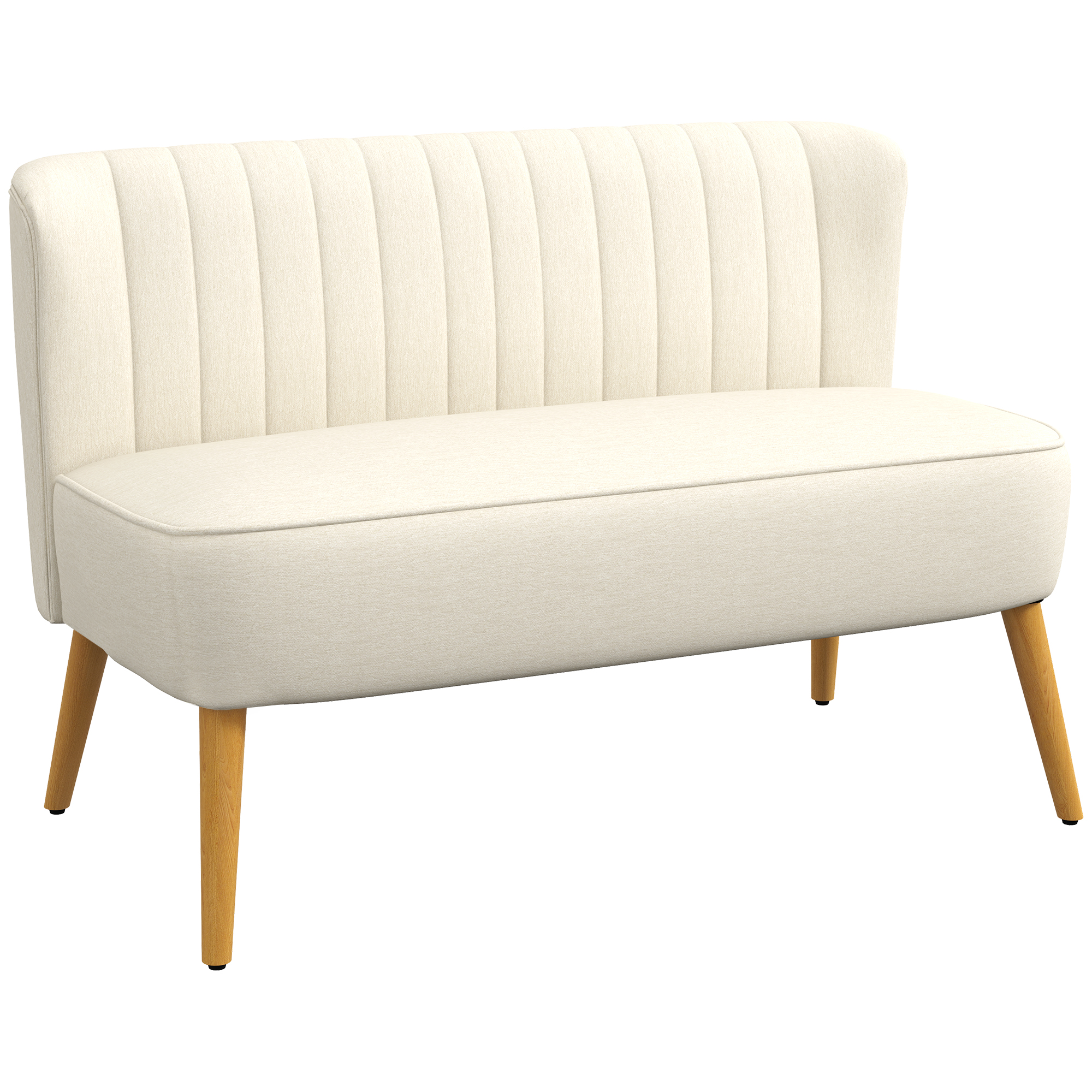HOMCOM Sofá de 2 Plazas, Sofá Moderno con Asiento y Respaldo Acolchados, Patas de Madera de Caucho, Carga 220 kg para Dormitorio, Salón, Espacios Pequeños