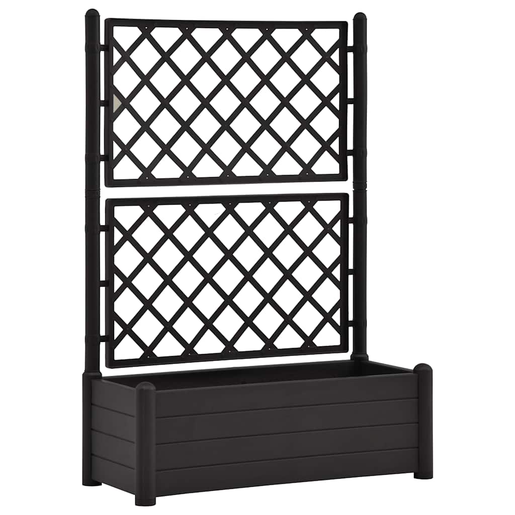 vidaXL Jardinera con enrejado PP gris antracita 100x43x142 cm