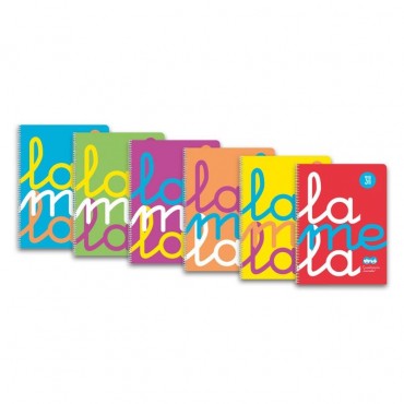 Pack de 6 Bloc Folio Cuadrovia 3 mm 80 Hojas 90 g/m² – Tapa Plástica, 6 Colores Surtidos     PERGAMINO