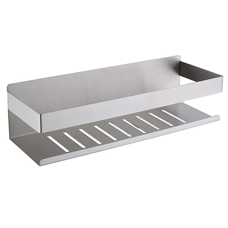 CA Estante de ducha autoadhesivo, estante de baño sin taladrar, cesta de ducha adhesiva de acero inoxidable SUS304, 30 cm