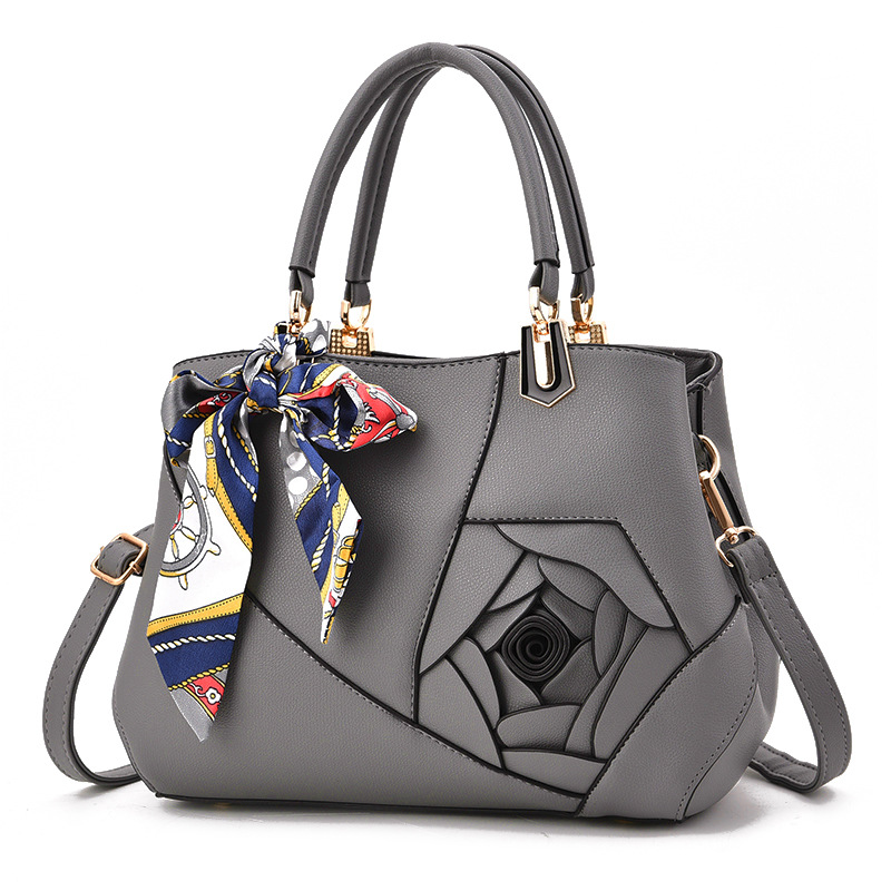 Bolso de mano para mujer, de piel sintética, con diseño de flores en 3D