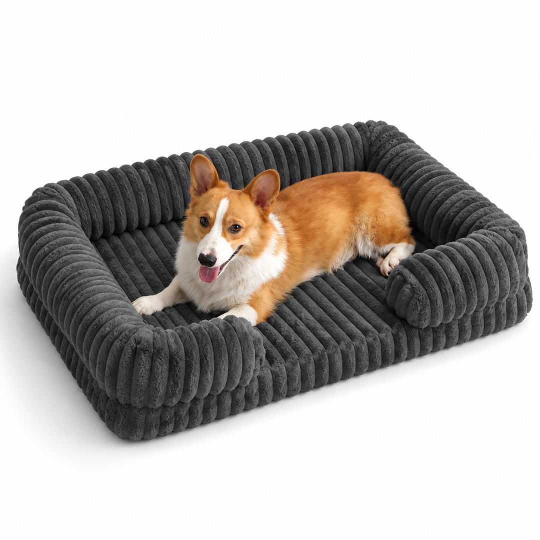 JOWY Cama acolchada Dark Gray ultra suave para mascotas | Colchón Ergonómico | Talla: XS-S, M-L, XL