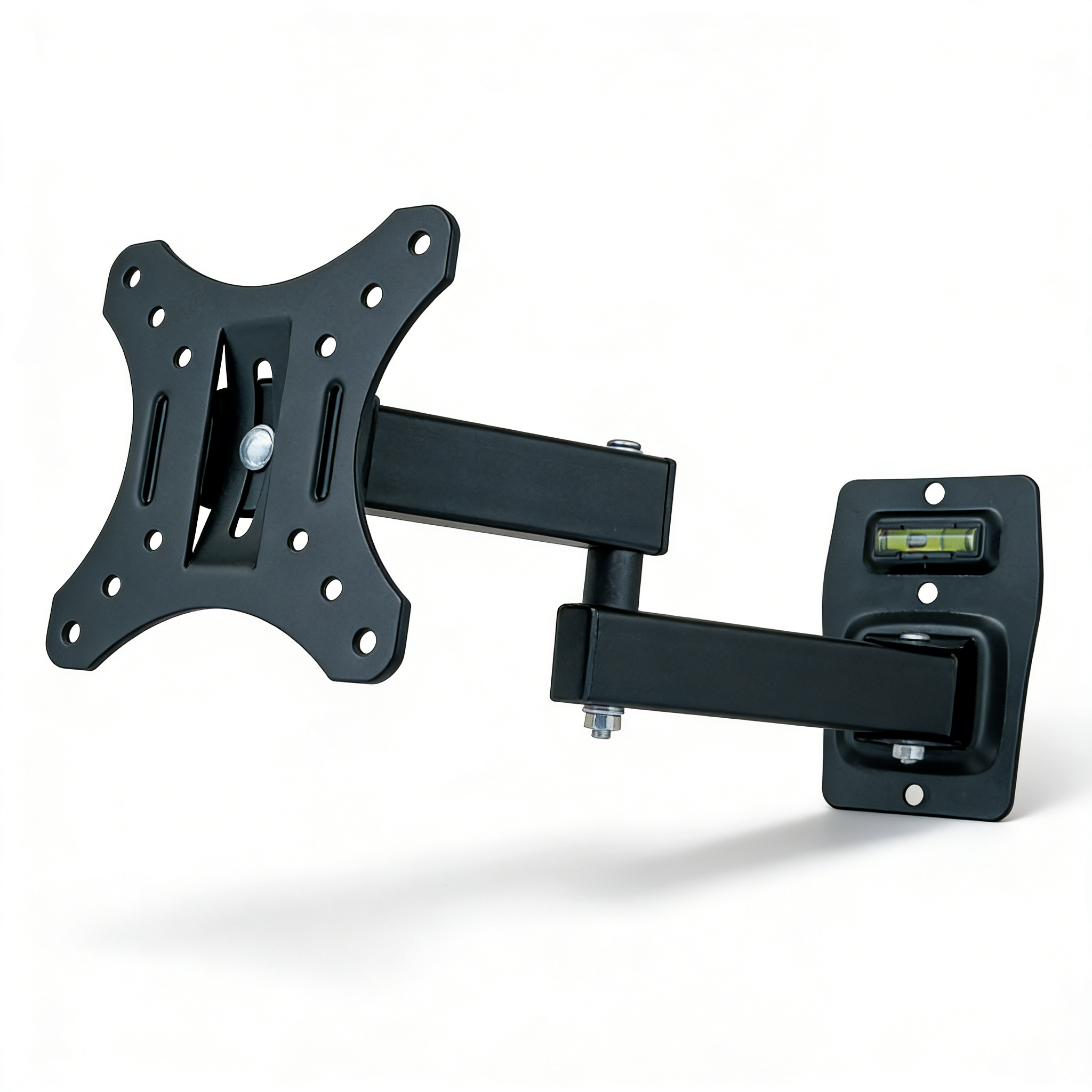 Soporte de pared para TV 10-32 pulgadas con doble brazo articulado, MEJORADA, giratorio y extensible, compatible VESA 100x100/200x200, nivel burbuja incorporado