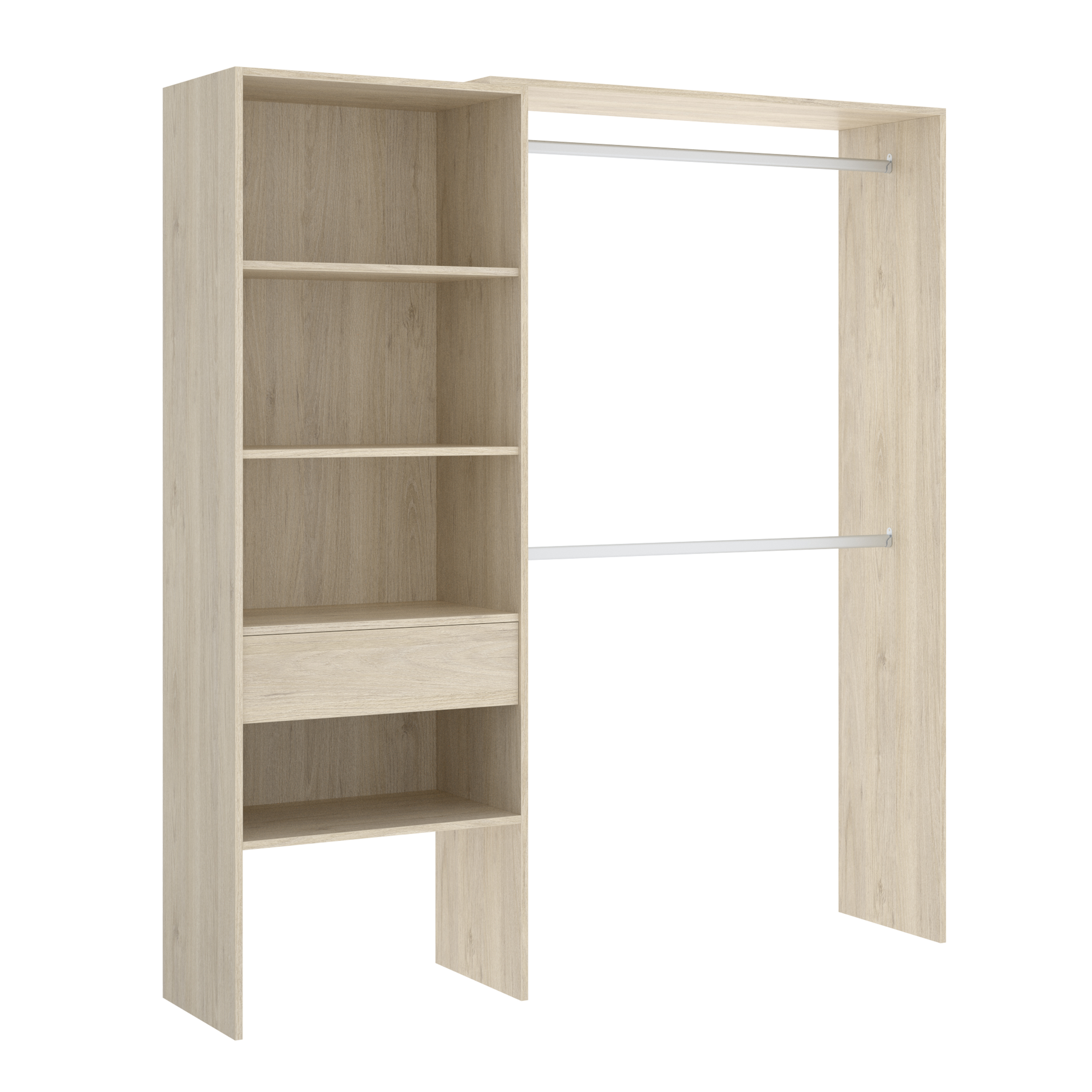 Kit Vestidor Adaptable Dekit con Cajón y Estantes - Natural