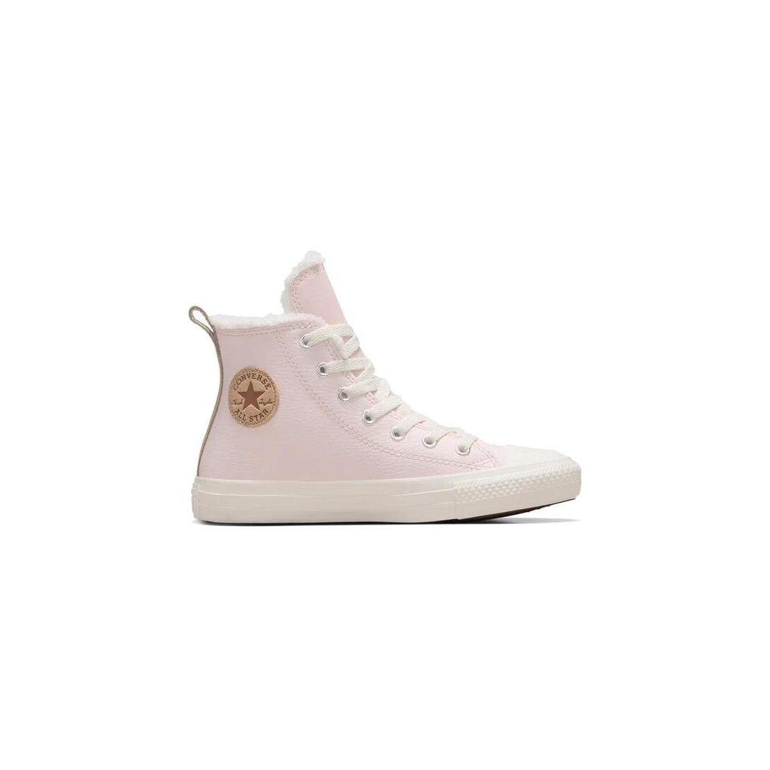 Zapatilla Niña Converse All Star Leather & Sherpa Rosa