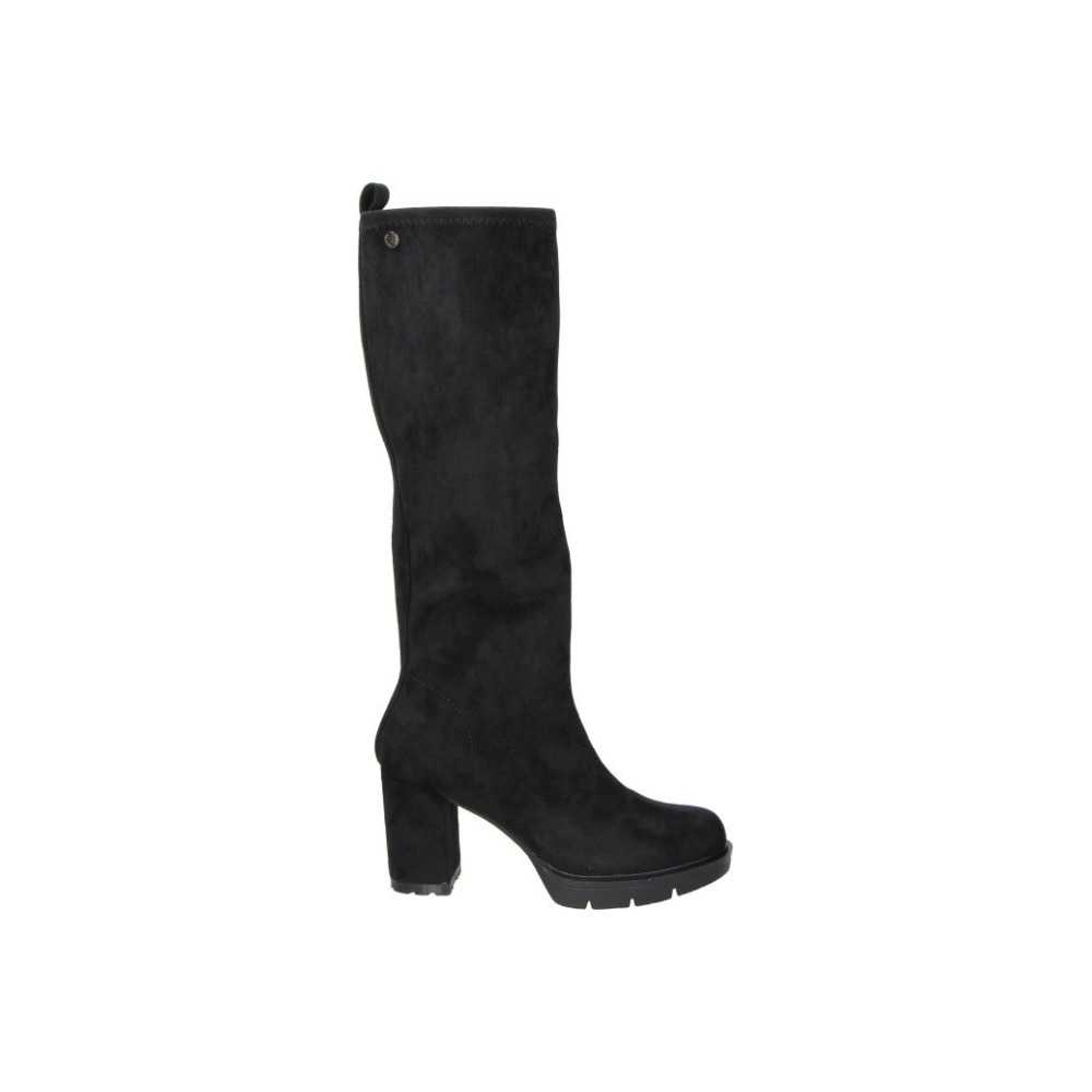 XTI | Botas de Tacón XTI para Mujer – Botas Altas en Color Negro con Cremallera Lateral – Bota con Tacón Alto y Cómodo – Con Plataforma – Versátiles – Modelo 144580