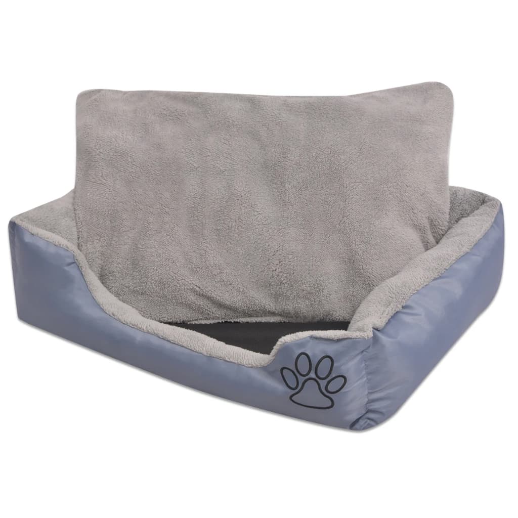 vidaXL Cama para perro con cojín acolchado talla M gris