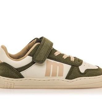 Zapatillas niño Mustang barefoot color pilty kaki sneakers Mustang para juniors de calzado respetuoso muy comodas y muy flexibles con cierre de tira adherente y elasticos muy trending