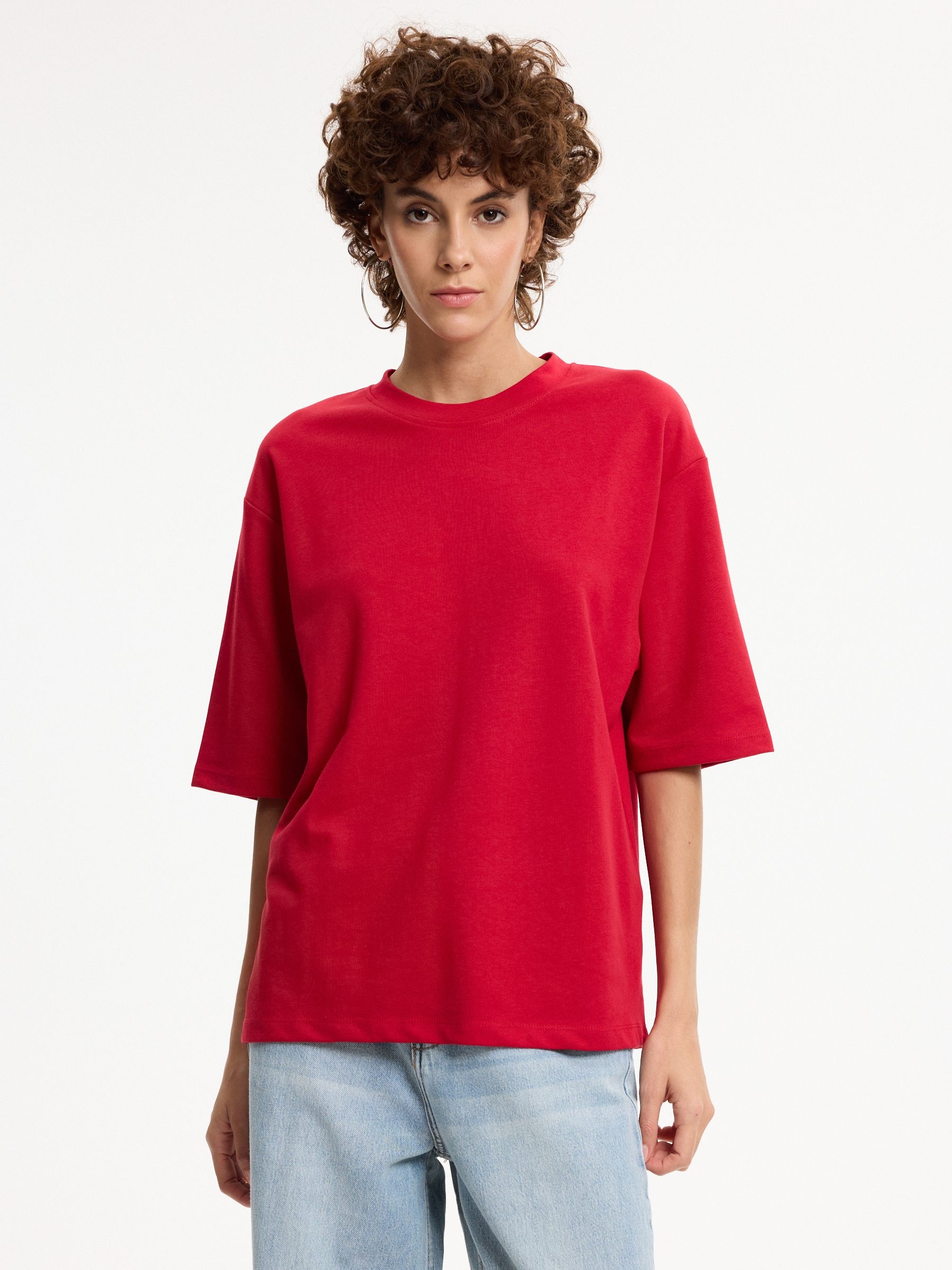 Camiseta oversize de algodón con elastano, manga corta, cuello redondo y tacto suave, de caída muy amplia Envío y devolución gratuita en tienda INSIDE