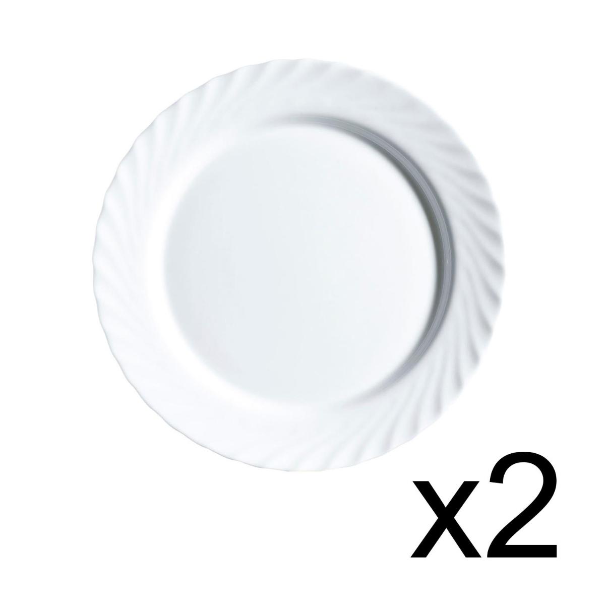 LUMINARC TRIANON 2 Fuente Llana Opal 32,5CM Blanco Brillo Fabricado en Francia Reciclable