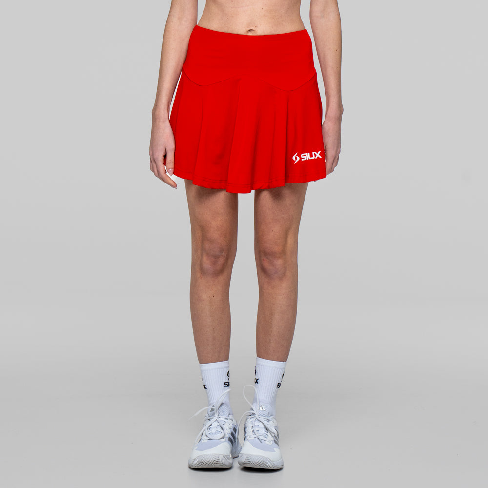 Siux - Falda de Pádel Rojo Match Mujer - Con Culotte Interior, Cómoda y Transpirable - Ropa Deportiva para Pádel - Falda Deportiva - Con Culotte Interior - Tejido Transpirable
