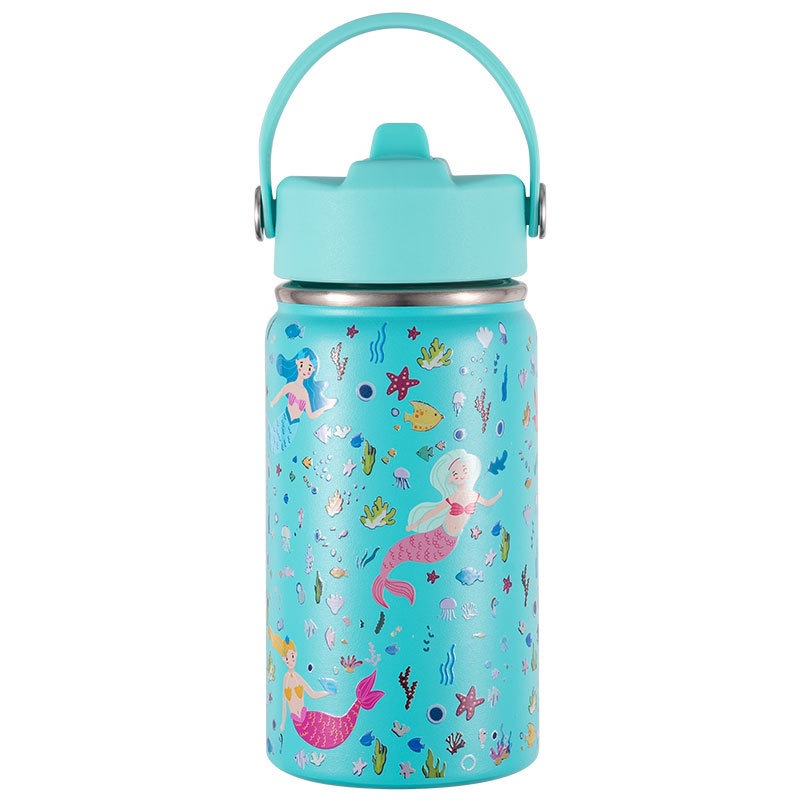 Botella de Agua de Maple inoxidable de 350ml para niños (20 Diseños) mantiene El Frío y el color-Reutilizable térmico | Libre de BPA | Mantiene 24H frío/Caliente 12H | Thermo & Hermético-Prueba de Fugas de Doble comparación (TK350 1099 F6 D7)