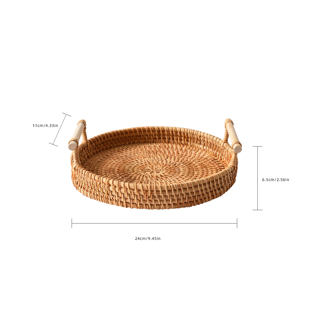 TK Cesta De Almacenamiento De Rotura Con Correa De Rattan Para Panadería Aperitivos Frutas Té De Tarde Picnic Cocina Uso Doméstico Hecha a Mano