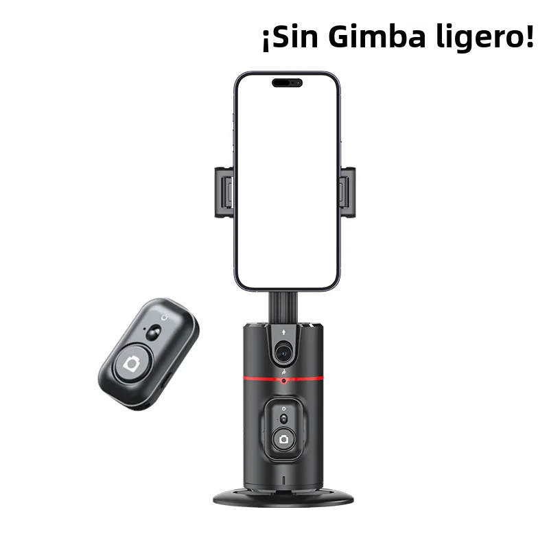 TK Soporte para teléfono móvil, estabilizador de cardán de seguimiento de 360 °, monopié de escritorio, cardán de seguimiento facial con obturador remoto, montaje en vivo
