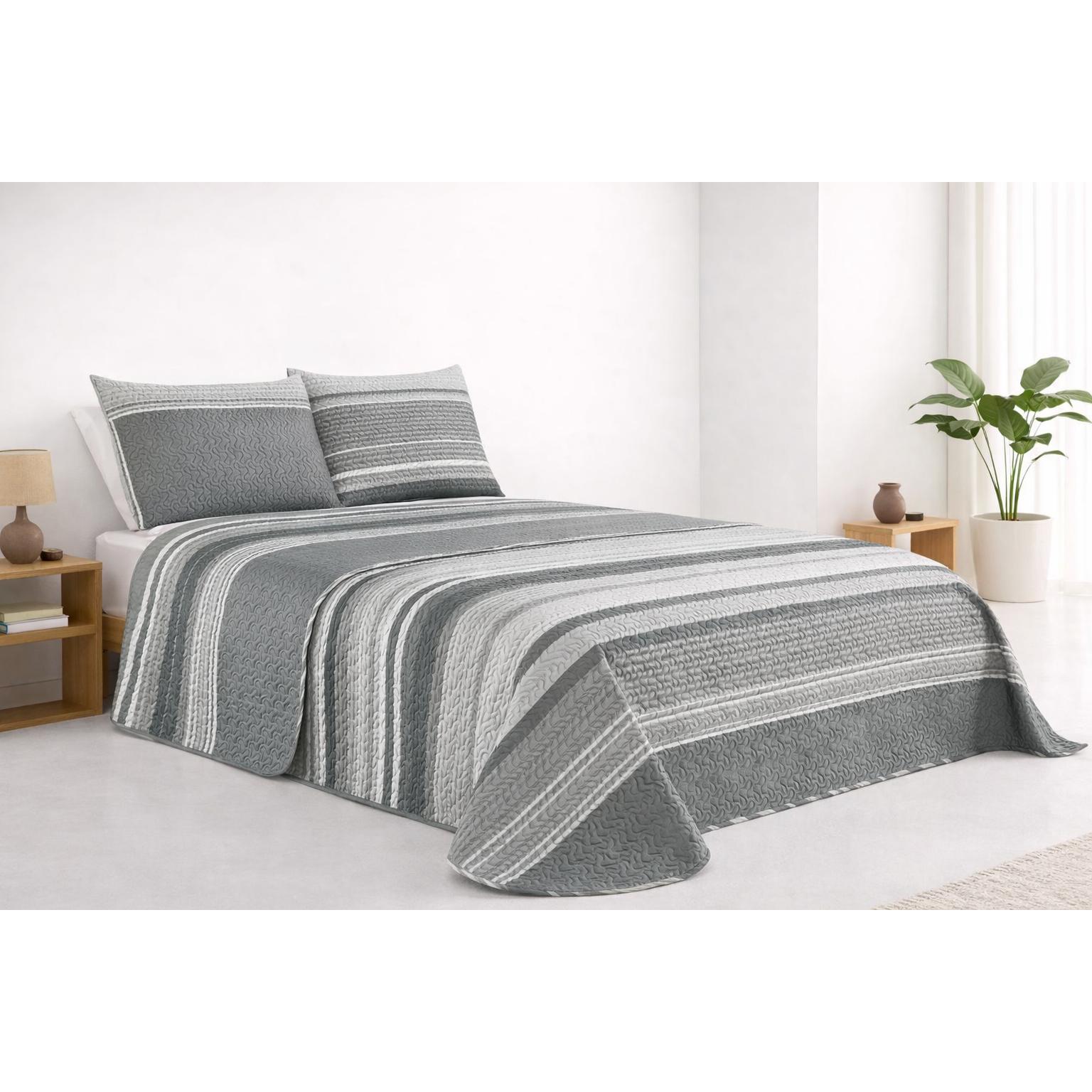 Colcha Bouti Estampado para Verano y Entretiempo, Colcha para Cama 100% Poliester, Colcha Cubre Cama para Cama 90/105/135/150/180cm, Suave, Blanco con Funda de Cojin 45x70cm. ✅ Entrega en 48-72h