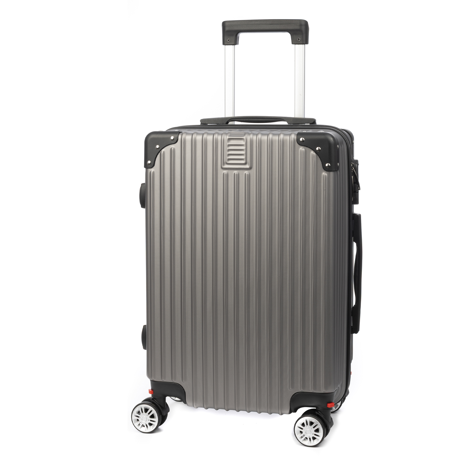 DAM Maleta de cabina Trolley en material ligero de ABS de alta resistencia con esquinas reforzadas. Cerradura numérica y 4 ruedas dobles extraíbles y giratorias 360°. 37x24x56Cm