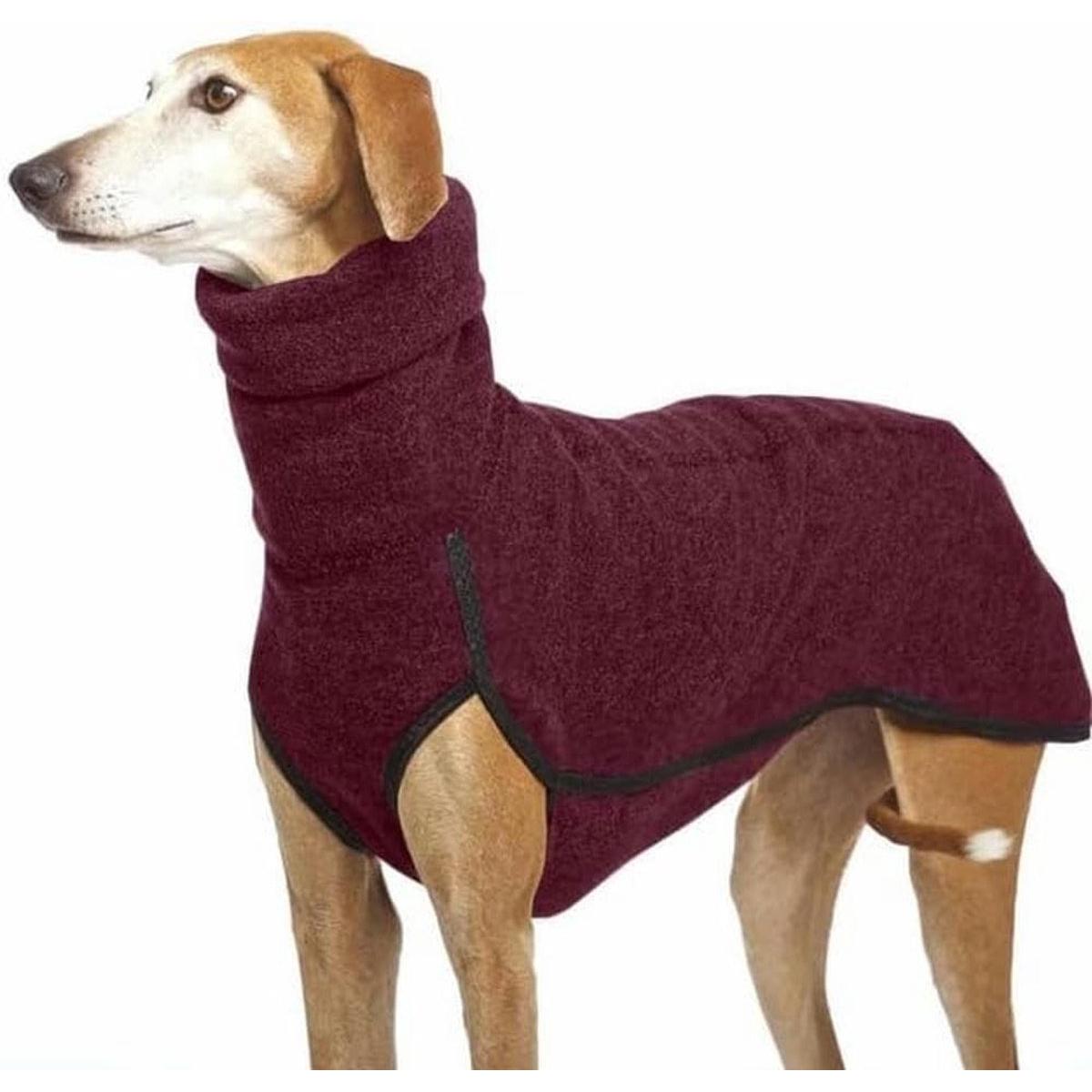 Greyhound hondenkleding voor grote honden, coltrui, windhond, rekbaar fleecevest, huisdiertrui, jas voor middelgrote grote honden,Bourgondië,M
