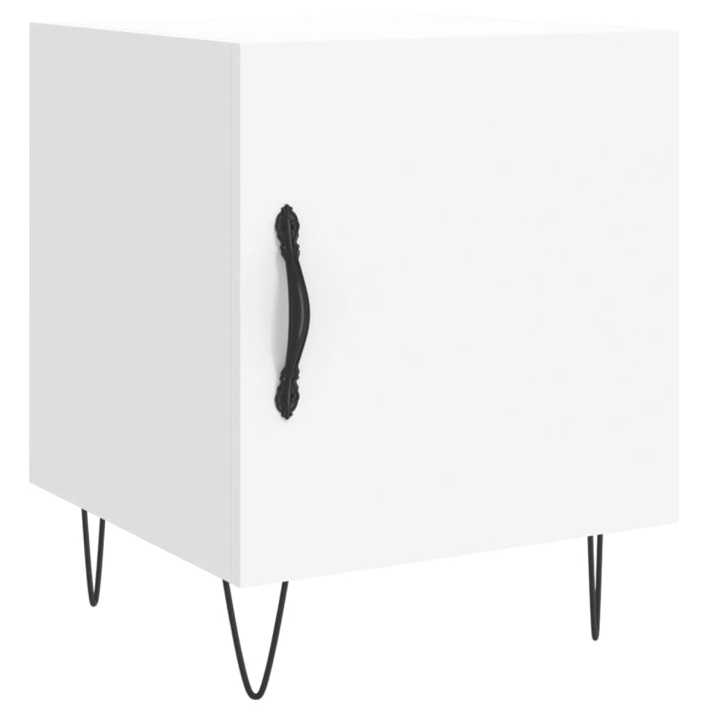 Vidaxl Mesita de Noche Madera de Ingeniería 40x40x50 Cm Blanco