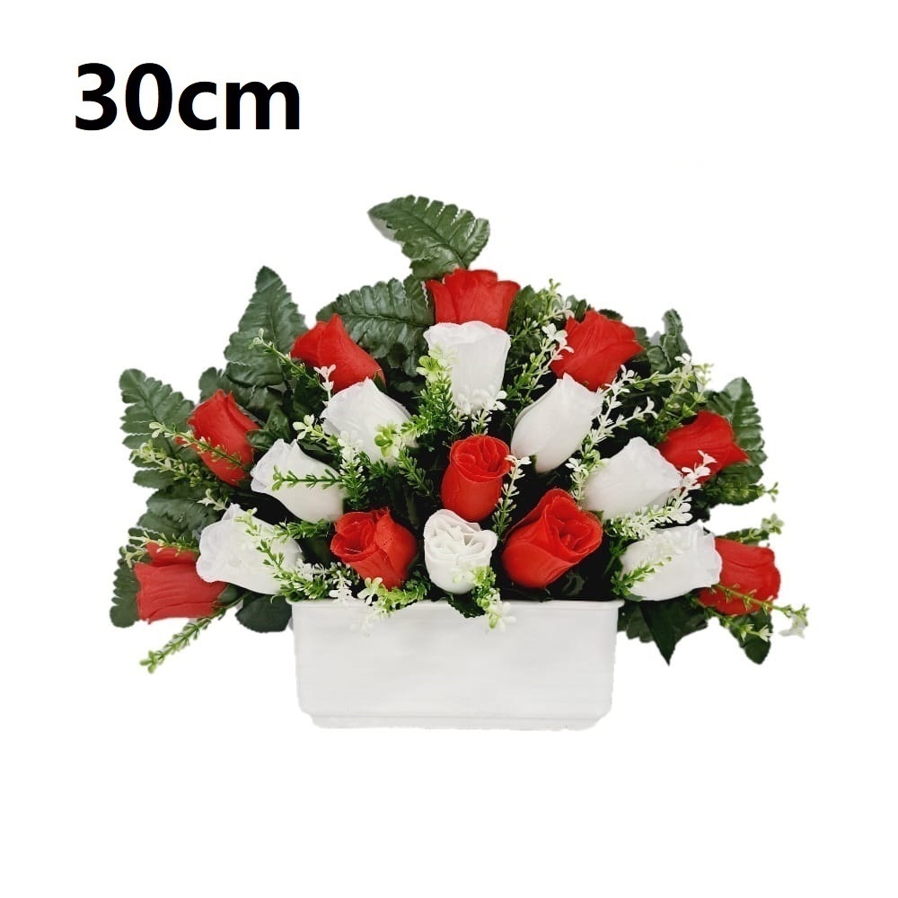 Flores artificiales para cementerio,Centro Flores para santos duraderas de tela con maceta,Gerimport,Envios desde España