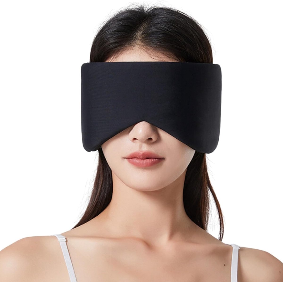 Antifaz de doble cara - Suave como la seda - Antifaz para dormir - Antifaz refrescante para dormir - Antifaz de viaje de doble cara - Para todas las estaciones, para hombres y mujeres - Antifaz grande ajustable que se adapta a todas las cabezas 66x12cm (N