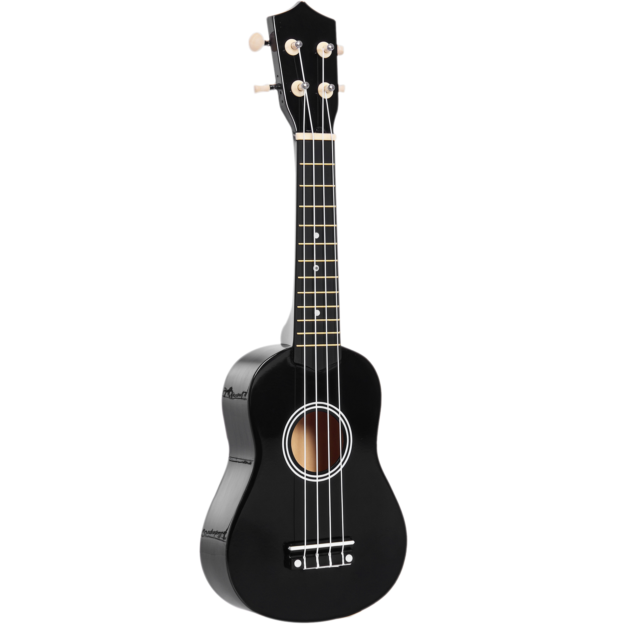 HOMCOM Ukelele 21 Pulgada Ukelele Soprano para Principiantes apto para Concierto y Escuelas Cuerdas de Nylon Material Madera Negro