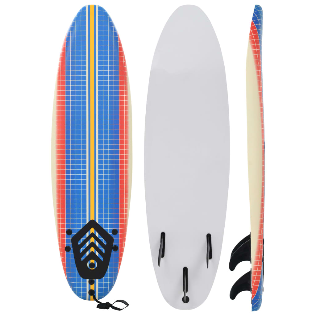 vidaXL Tabla de Surf 170 cm Deportes Acuáticos Exterior Navegación Estampado Boomerang,  De rayas,  Azul y mas
