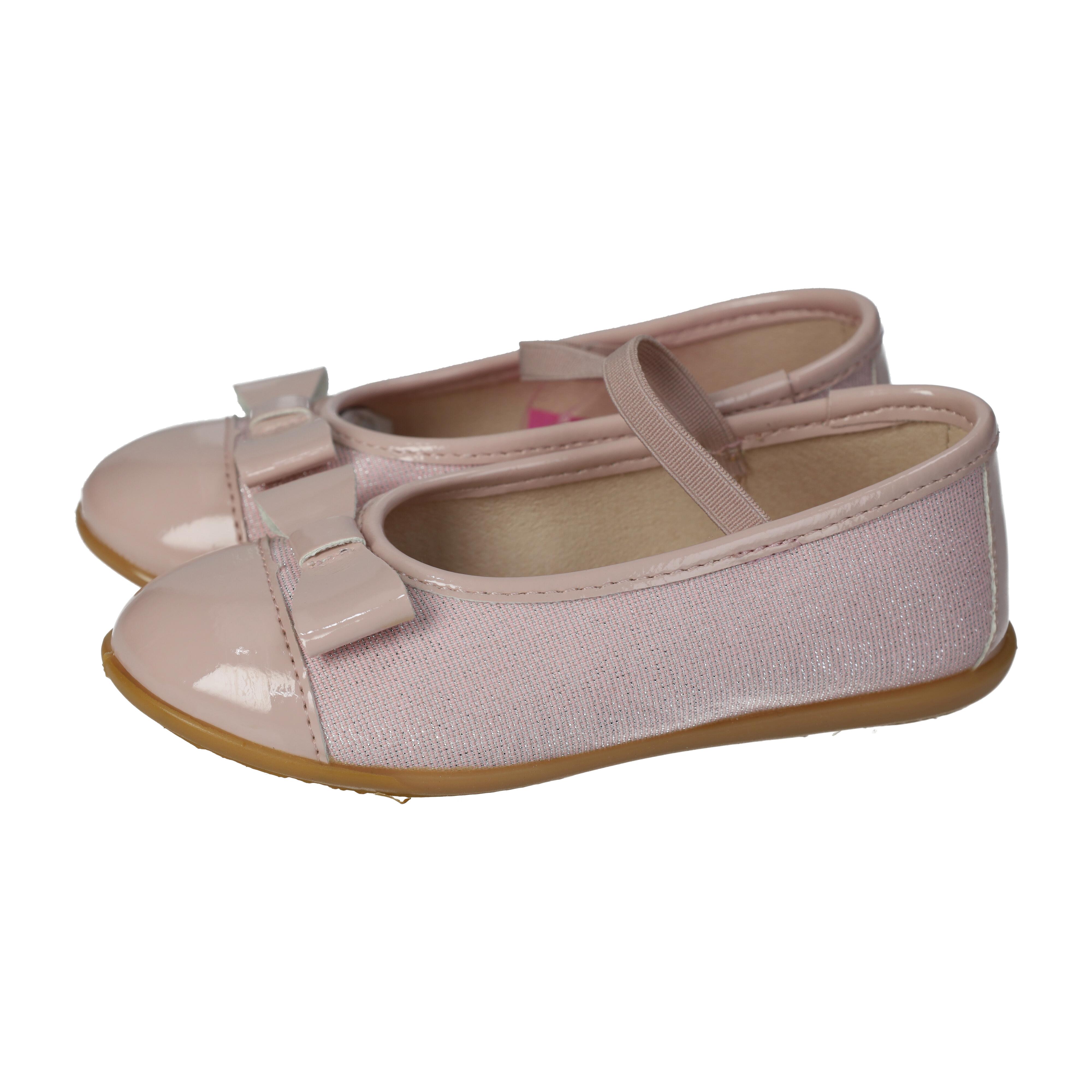 Merceditas marca CONGUITOS para niña en color rosa. Bailarinas rosa para niñas con lazo al frente, merceditas de niñas con ajuste elástico, hechas por Conguitos.