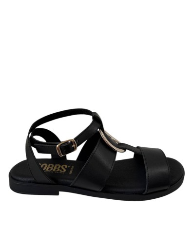 SANDALIAS PLANAS PIEL ESPAÑA HEBILLA 11684