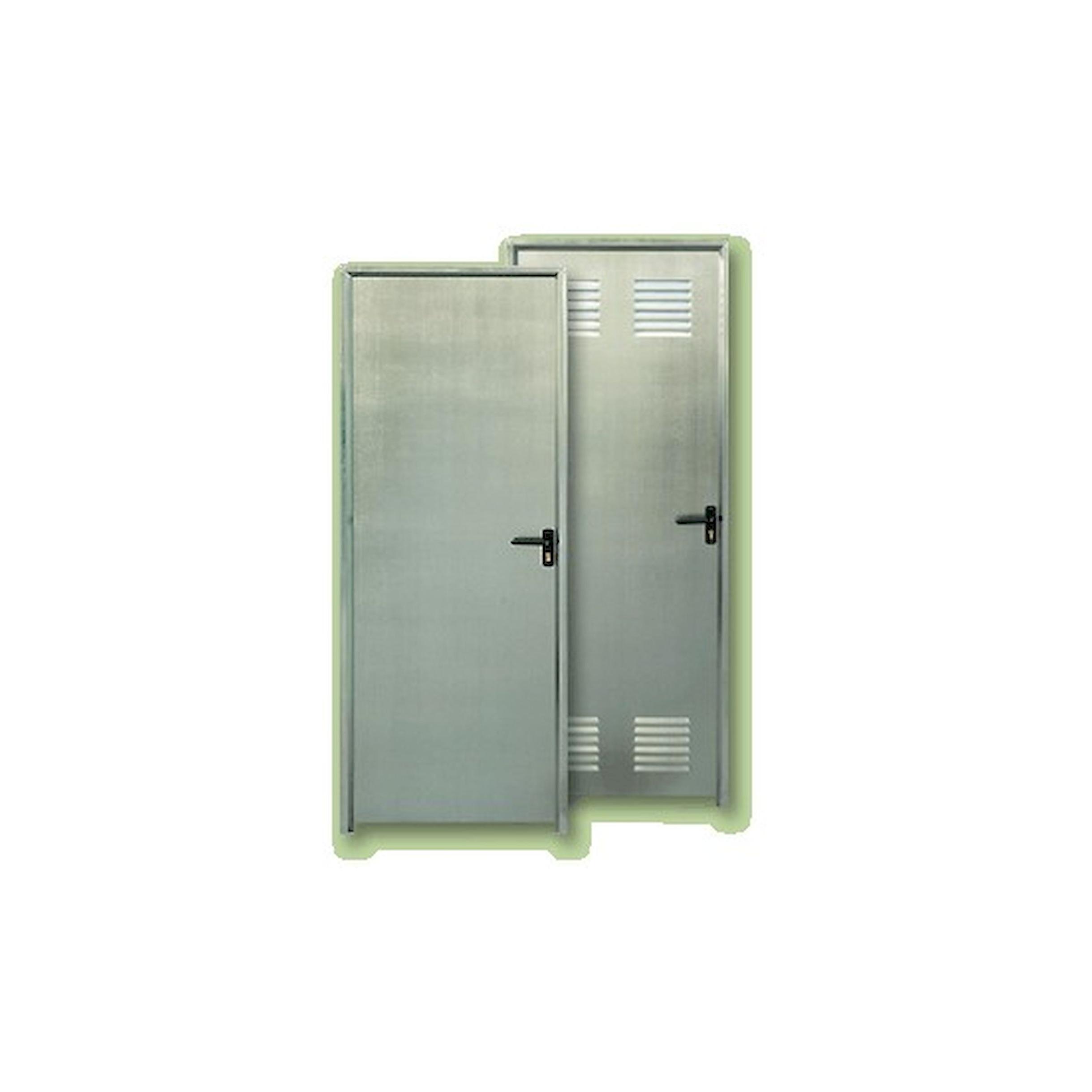 Puerta de trastero galvanizada y ensamblada. 890x2000 Derecha con ventilación. Puertas Alvarez
