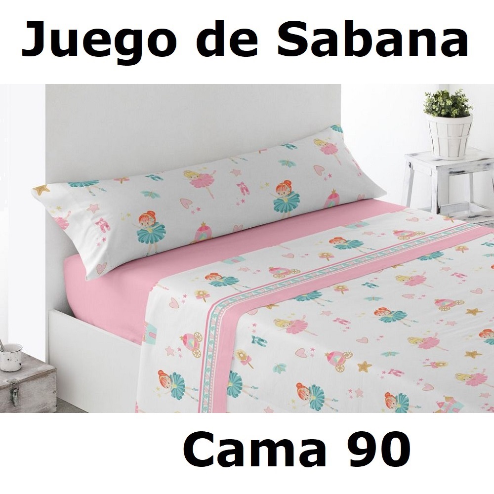 Juego Sábanas para niña Cama De 90, 3 Piezas ,Sábana Bajera, Encimera, Funda de Almohada,microfibra 100% poliester,Dosantex,fespu