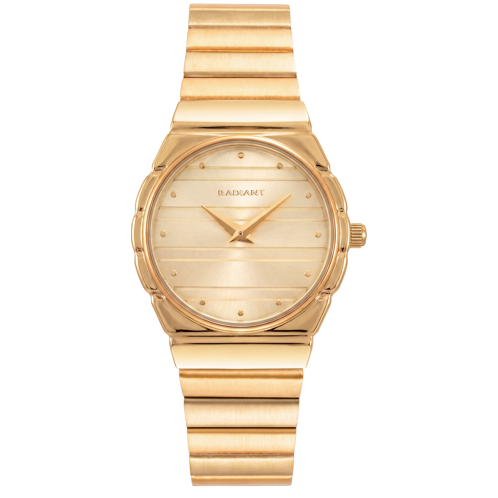 Radiant Reloj Mujer Caja De Metal Pulsera Acero De Color Dorado Resistente Al Agua 3 Atm Ra707202