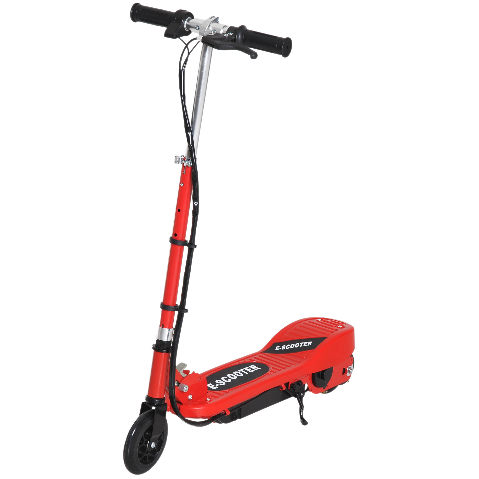 HOMCOM Patinete Eléctrico para Niños de +7 Años Scooter Plegable con Altura Ajustable Batería Recargable 24V Velocidad hasta 12 km/h y Freno Carga 50 kg 74x36x69-91 cm Negro