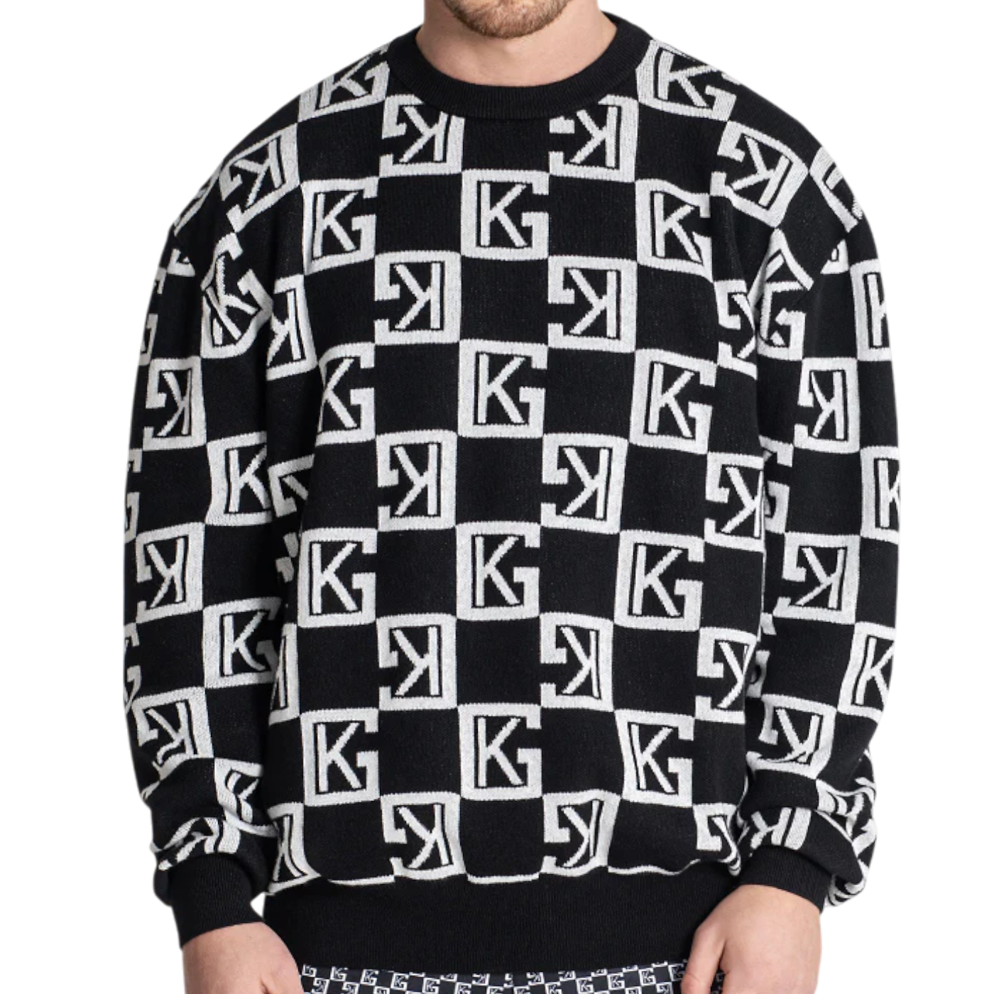 Sudadera Gianni Kavanagh Clone Logo GK Negro Hombre Moderno, Ropa casual 95% Algodón, 5% Elastano