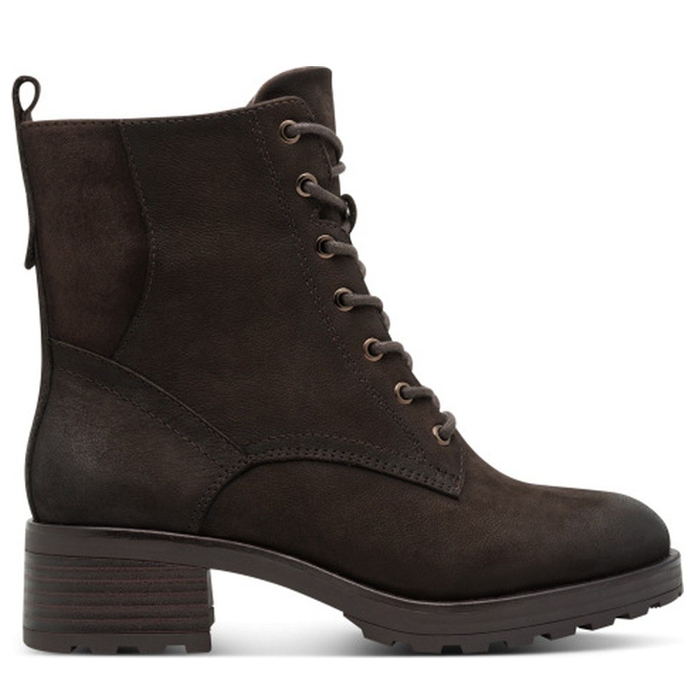 Cómoda  25771 NUBUCK MARRON: botín mujer impermeable de nubuck, plantilla acolchada, suela goma antideslizante y cuña 3,5 cm. Cómodo y estable. ¡Cómpralas ahora! Altura Tacón bajo (3-5 cm) Referencia
