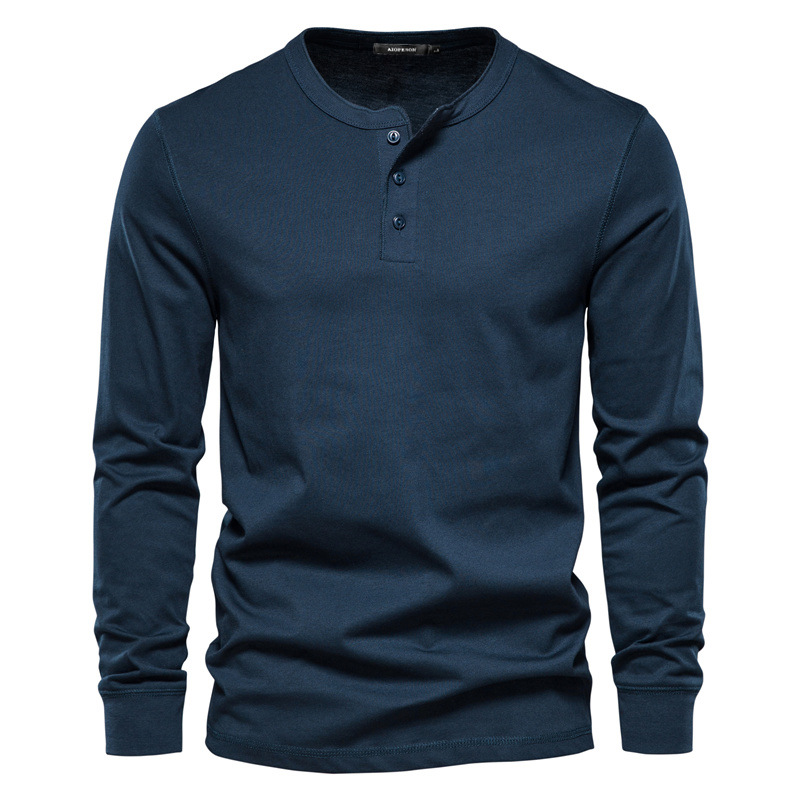TK Camiseta de manga larga y cuello redondo para hombre, estilo casual otoñal, corte ajustado, ideal para deportes.