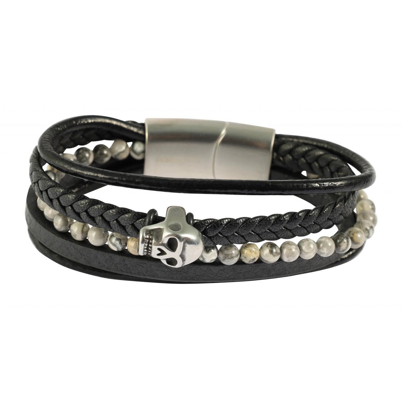 Akzent® Pulsera Lennie em Pele Sintética com Pedras 21cm