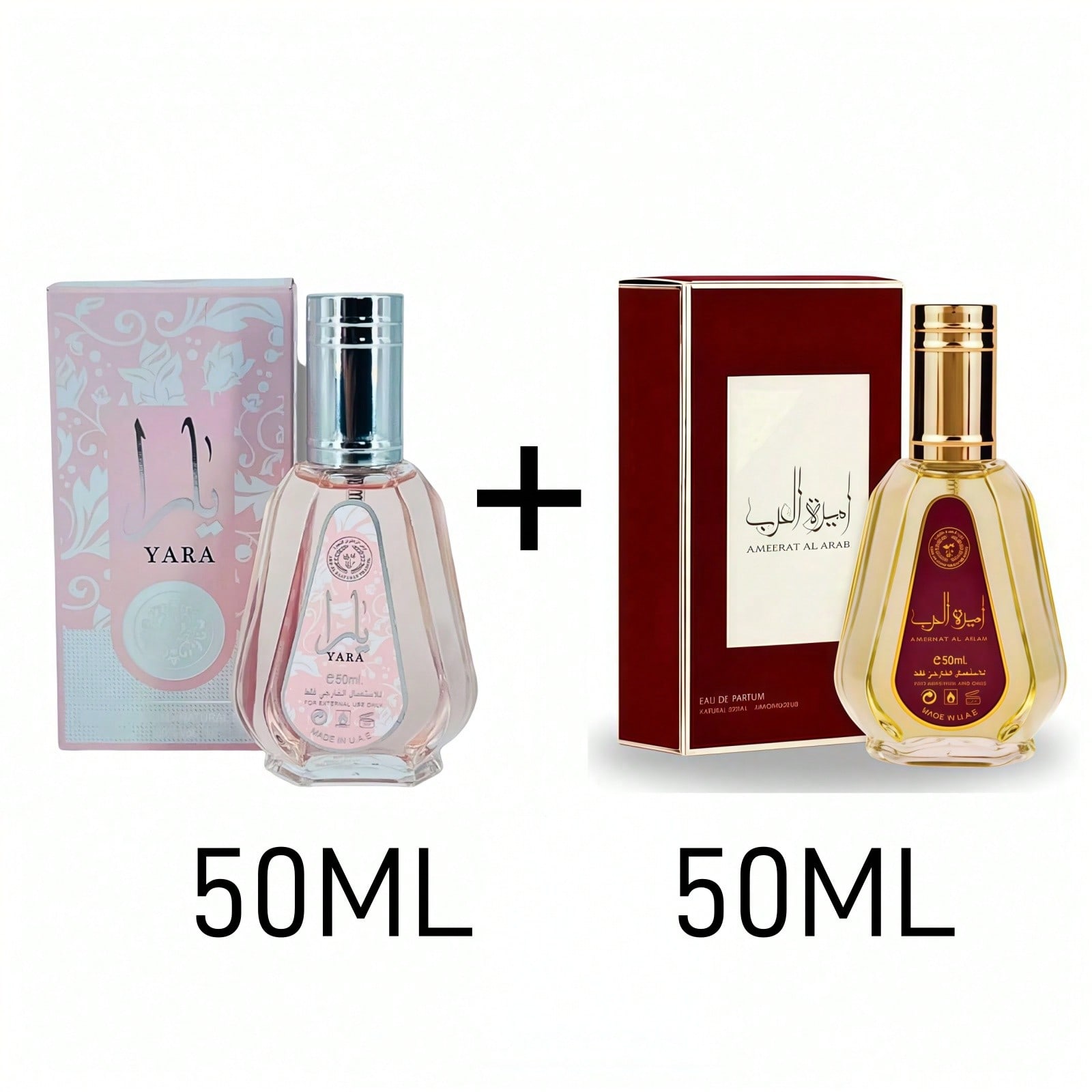 Pack de 2x50ml - Yara Rosa 50ml + Princesa Rojo 50ml perfume arabe Lattafa