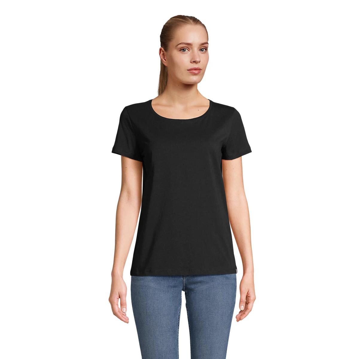 Camiseta Básica de Manga Corta ATF Lola para Mujer – Algodón Premium, Cuello Redondo, Estilo Casual y Sostenible, Confección Francesa de Calidad