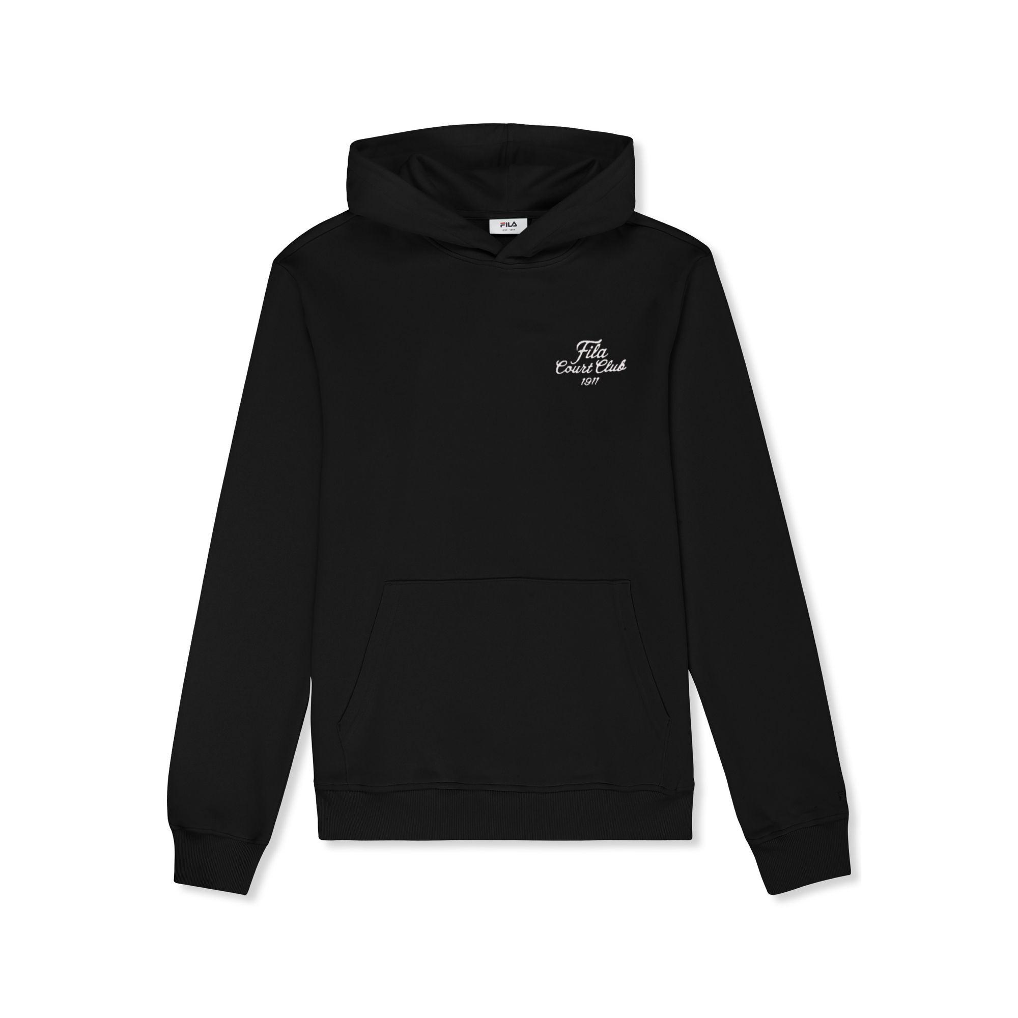 FILA | Sudaderas con Capucha Hombre, Villa Relaxed Graphic Hoodie, Felpa Francesa de Algodón y Poliéster, Corte Relajado, Bolsillo Canguro, Logo y Gráfico Estampado, Turquesa y Negro
