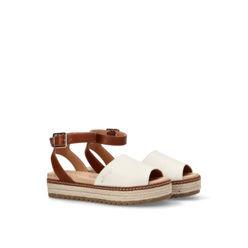 Sandalia Mustang - Mujer - Suela Doble - Modelo 59617 - Color Blanco