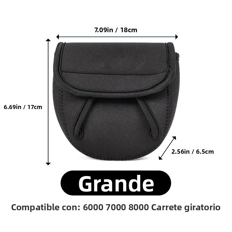 TK Funda De Pesca Neopreno Impermeable Para Carrete Giratorio S/M/L Estuche Protector De Rueda De Pesca Almacenamiento Exterior