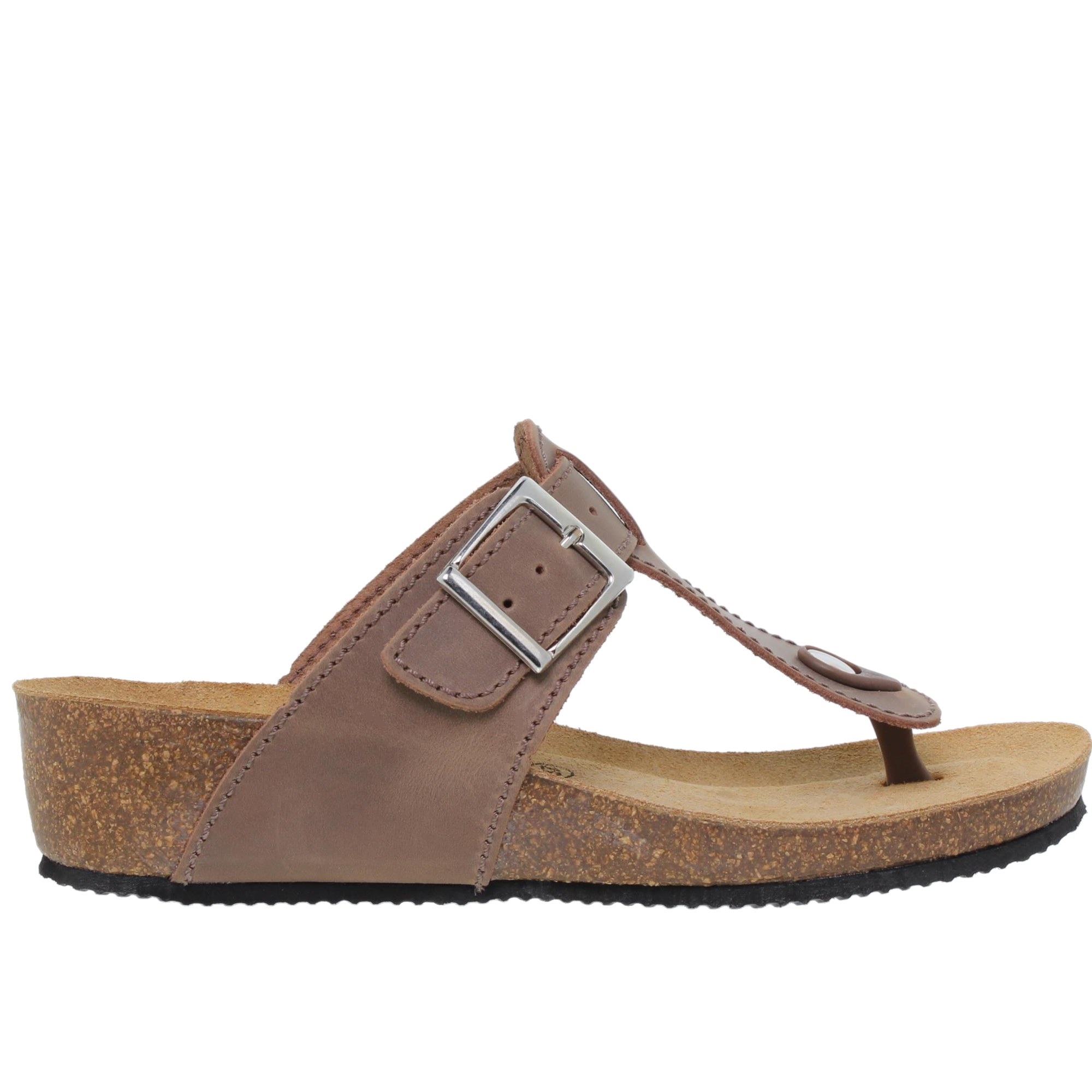 Sandalia cuña bio mujer piel marrón - Blusandal 714BLU