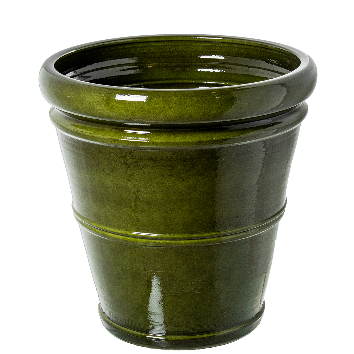 Macetero cerámica ø45 cm verde brillo, medidas 45x47 cm Fijalo