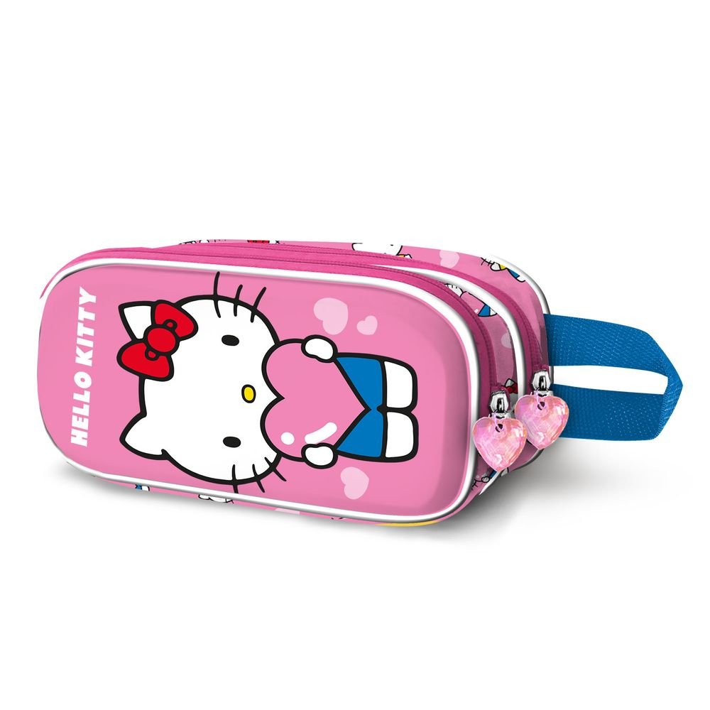 KARACTERMANIA ESTUCHE PORTATODO DOBLE 3D HELLO KITTY HEART HEART 8x22x10 Cms.