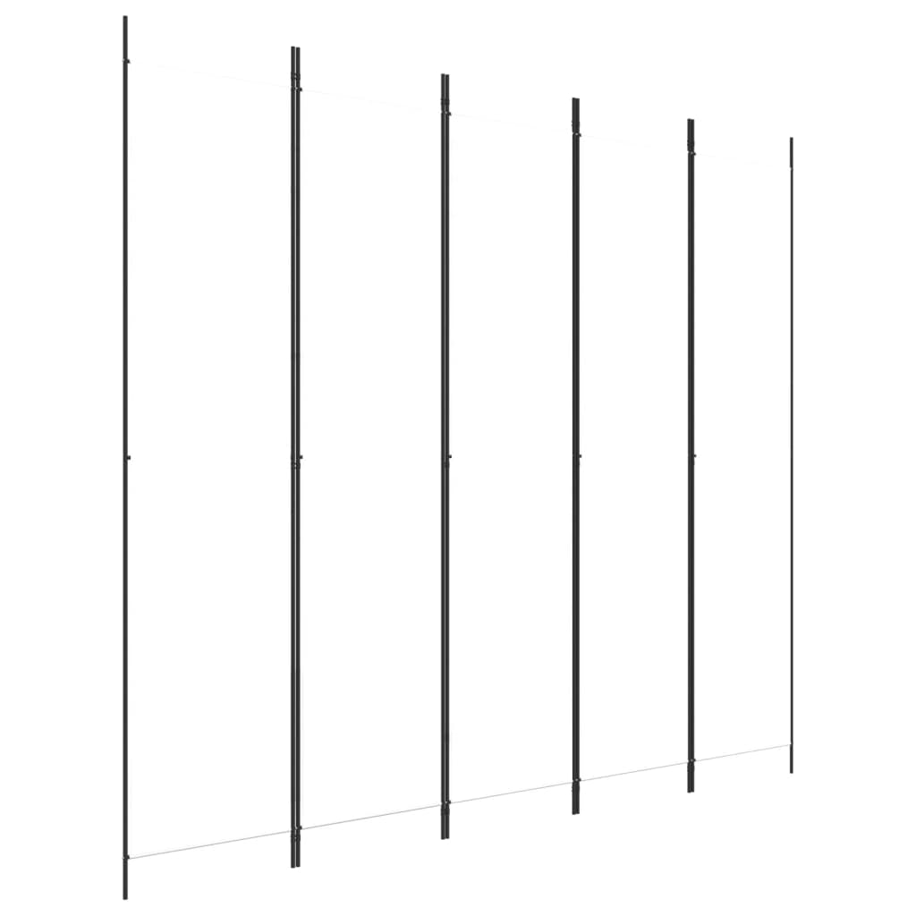 vidaXL Biombo divisor de 5 paneles de tela 250x220 cm en color Negro/Blanco/Marrón y más