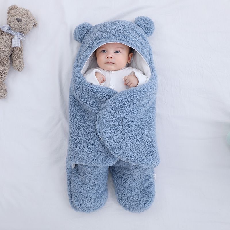 CA Saco de dormir acolchado con piernas divididas y engrosado para bebé para evitar saltos y proteger el pecho, ropa envolvente para salir, edredón antipatadas para las cuatro estaciones del bebé